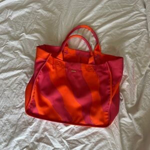 Milly Cabana Large Pink and Orange Tote Bag
